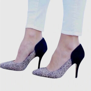 Madewell The Maddie Heels Speckle Leopard Calf Hair RARE Women’s size 7.5 Pumps